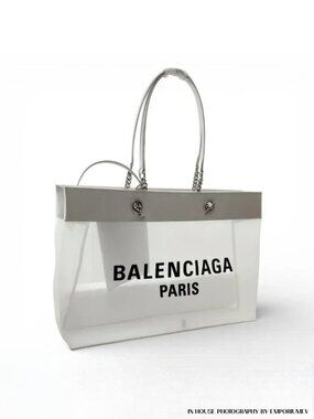 Balenciaga Paris Duty Free Medium White Tote Bag NWT (0238)